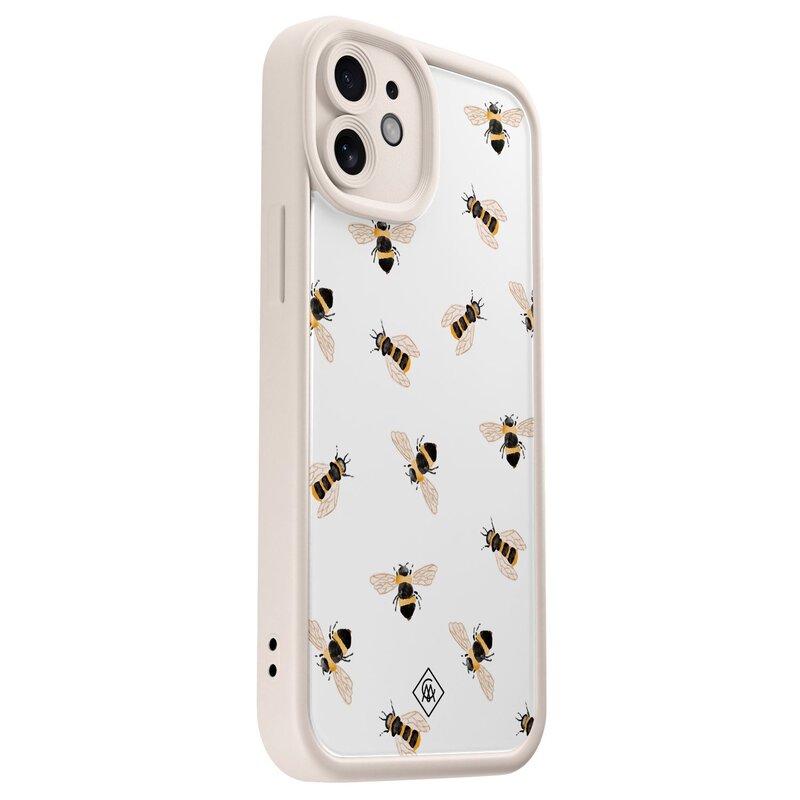 Casimoda iPhone 12 beige case - Bee happy