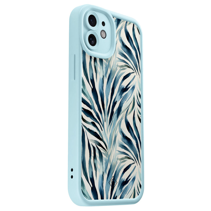 Casimoda iPhone 12 blauwe case - Japandi waves