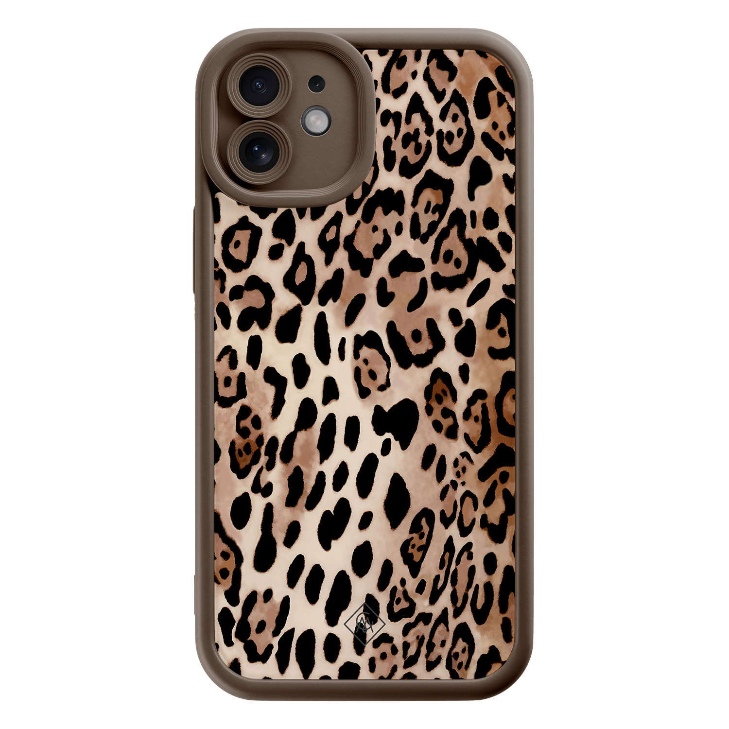 iPhone 12 bruine case - Golden wildcat