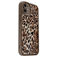 Casimoda iPhone 12 bruine case - Golden wildcat