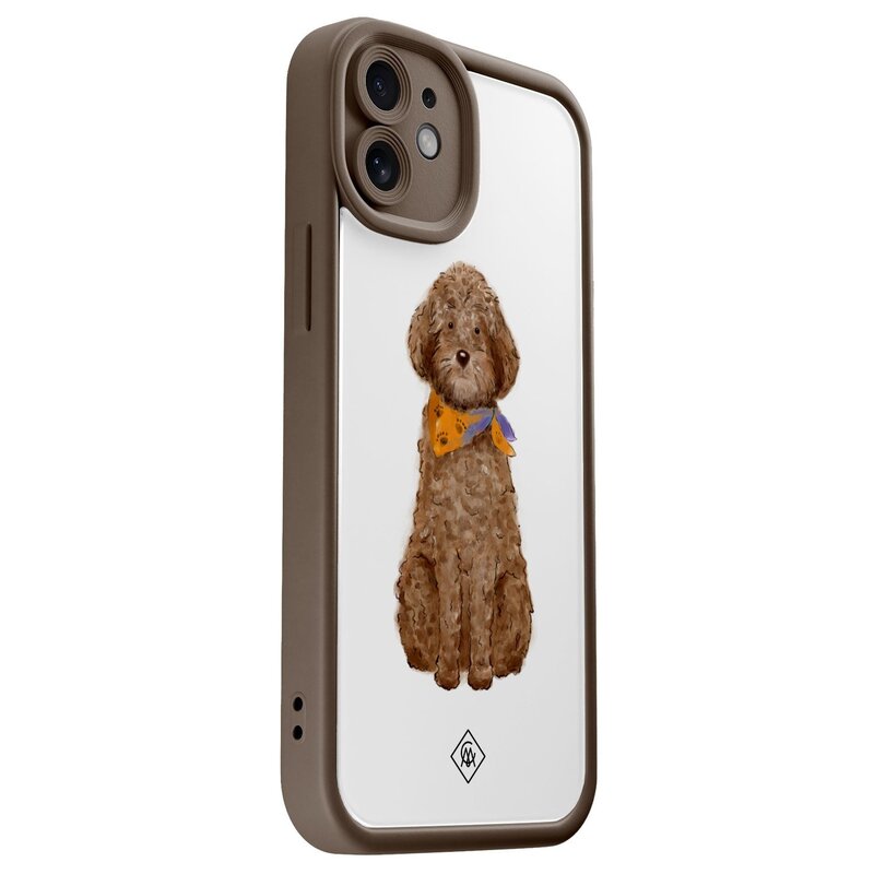 Casimoda iPhone 12 bruine case - Labradoodle