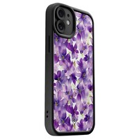 Casimoda iPhone 12 zwarte case - Floral violet