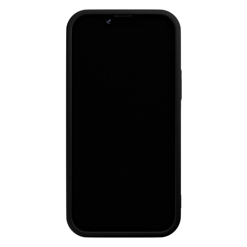 Casimoda iPhone 12 zwarte case - Hart swirl paars