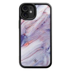 Casimoda iPhone 12 zwarte case - Marmer paars