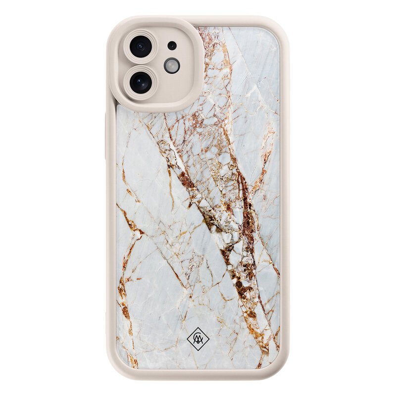 Casimoda iPhone 12 beige case - Marmer goud