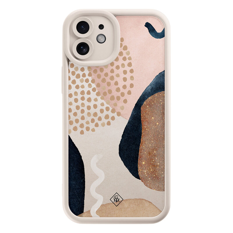 Casimoda iPhone 12 beige case - Abstract dots