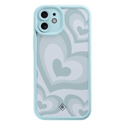 Casimoda iPhone 12 blauwe case - Hart blauw