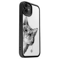 Casimoda iPhone 12 zwarte case - Kat kiekeboe