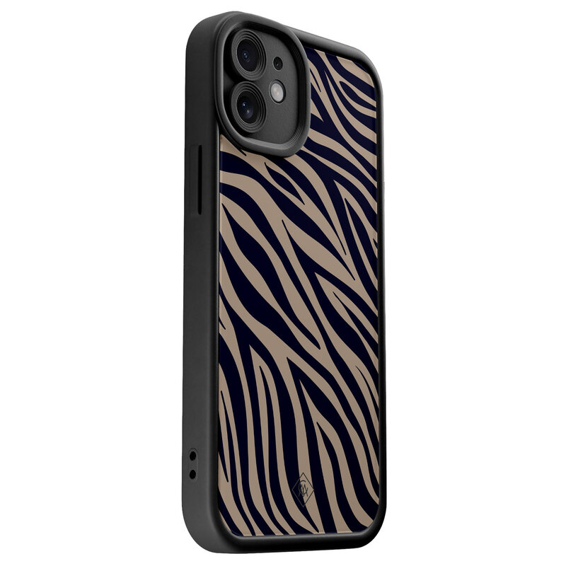 Casimoda iPhone 12 zwarte case - Wavy twist