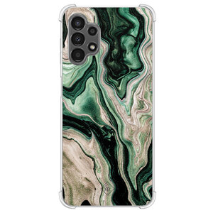 Casimoda Samsung Galaxy A13 4G shockproof hoesje - Green waves