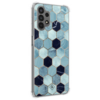 Casimoda Samsung Galaxy A13 4G shockproof hoesje - Blue cubes