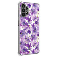 Casimoda Samsung Galaxy A13 4G shockproof hoesje - Floral violet