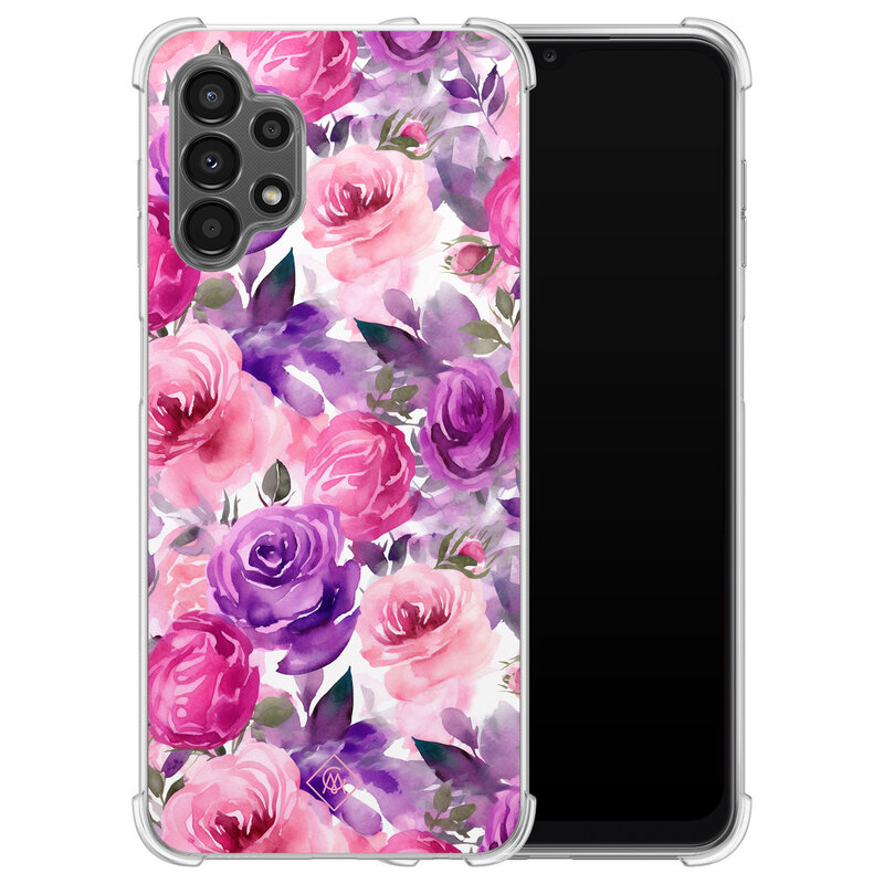 Casimoda Samsung Galaxy A13 4G shockproof hoesje - Rosy blooms
