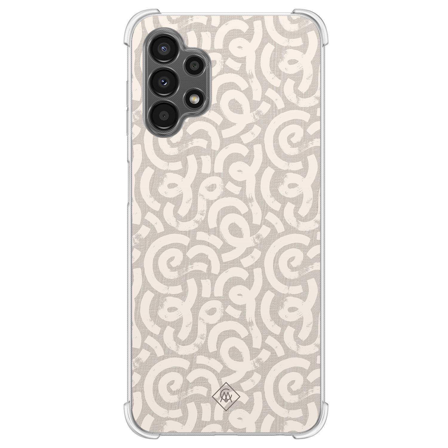 Samsung Galaxy A13 4G shockproof hoesje - Ivory abstraction