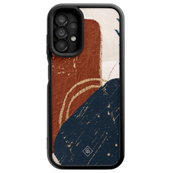 Casimoda Samsung Galaxy A13 4G zwarte case - Abstract terracotta