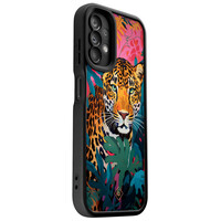 Casimoda Samsung Galaxy A13 4G zwarte case - Luipaard jungle