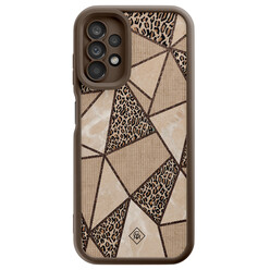 Casimoda Samsung Galaxy A13 4G bruine case - Leopard abstract