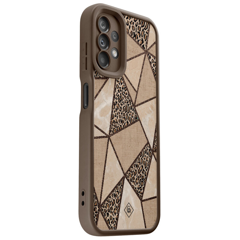 Casimoda Samsung Galaxy A13 4G bruine case - Leopard abstract