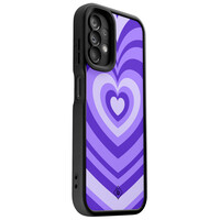 Casimoda Samsung Galaxy A13 4G zwarte case - Hart swirl paars