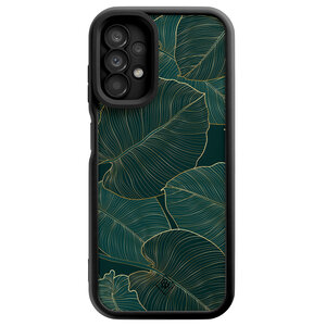 Casimoda Samsung Galaxy A13 4G zwarte case - Monstera leaves