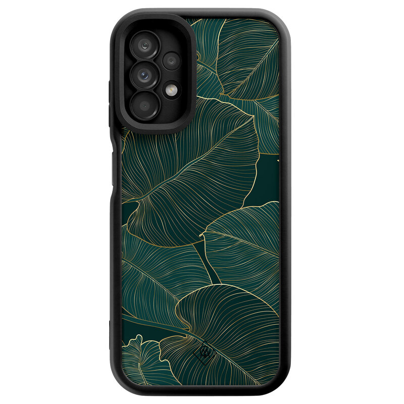 Casimoda Samsung Galaxy A13 4G zwarte case - Monstera leaves