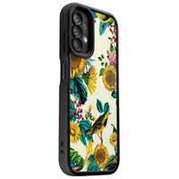 Casimoda Samsung Galaxy A13 4G zwarte case - Sunflowers