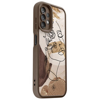 Casimoda Samsung Galaxy A13 4G bruine case - Abstract gezicht bruin