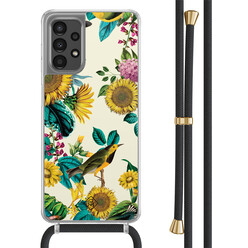 Casimoda Samsung Galaxy A13 4G hoesje met zwart koord - Sunflowers