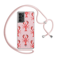 Casimoda Samsung Galaxy A13 4G hoesje met rosegoud koord - Lobster