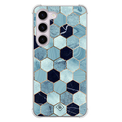 Casimoda Samsung Galaxy S23 Plus shockproof hoesje - Blue cubes