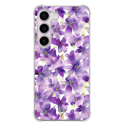 Casimoda Samsung Galaxy S23 Plus shockproof hoesje - Floral violet