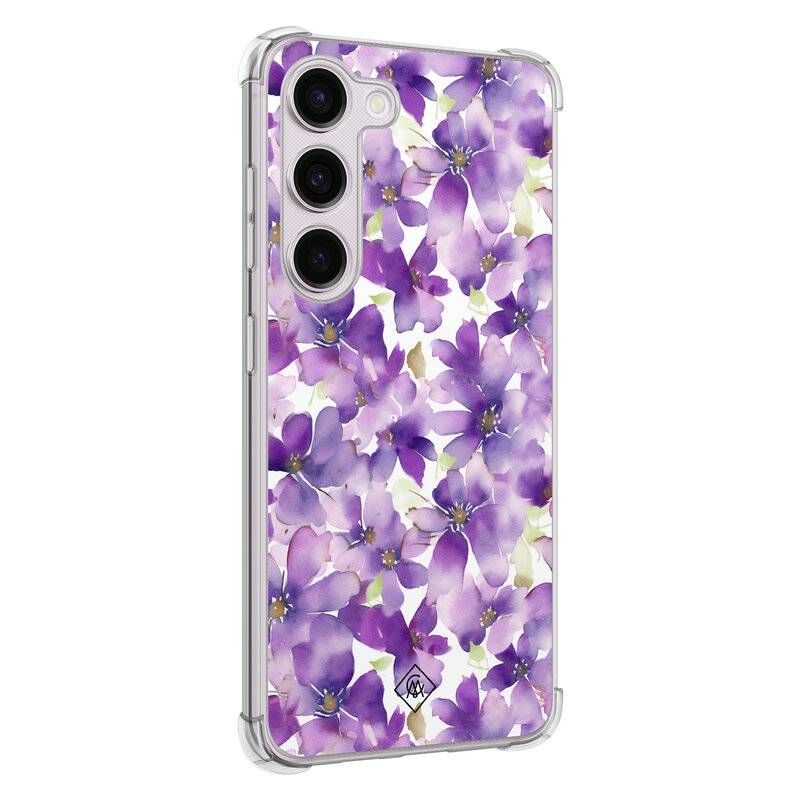 Casimoda Samsung Galaxy S23 Plus shockproof hoesje - Floral violet