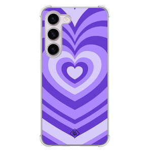 Casimoda Samsung Galaxy S23 Plus shockproof hoesje - Hart swirl paars