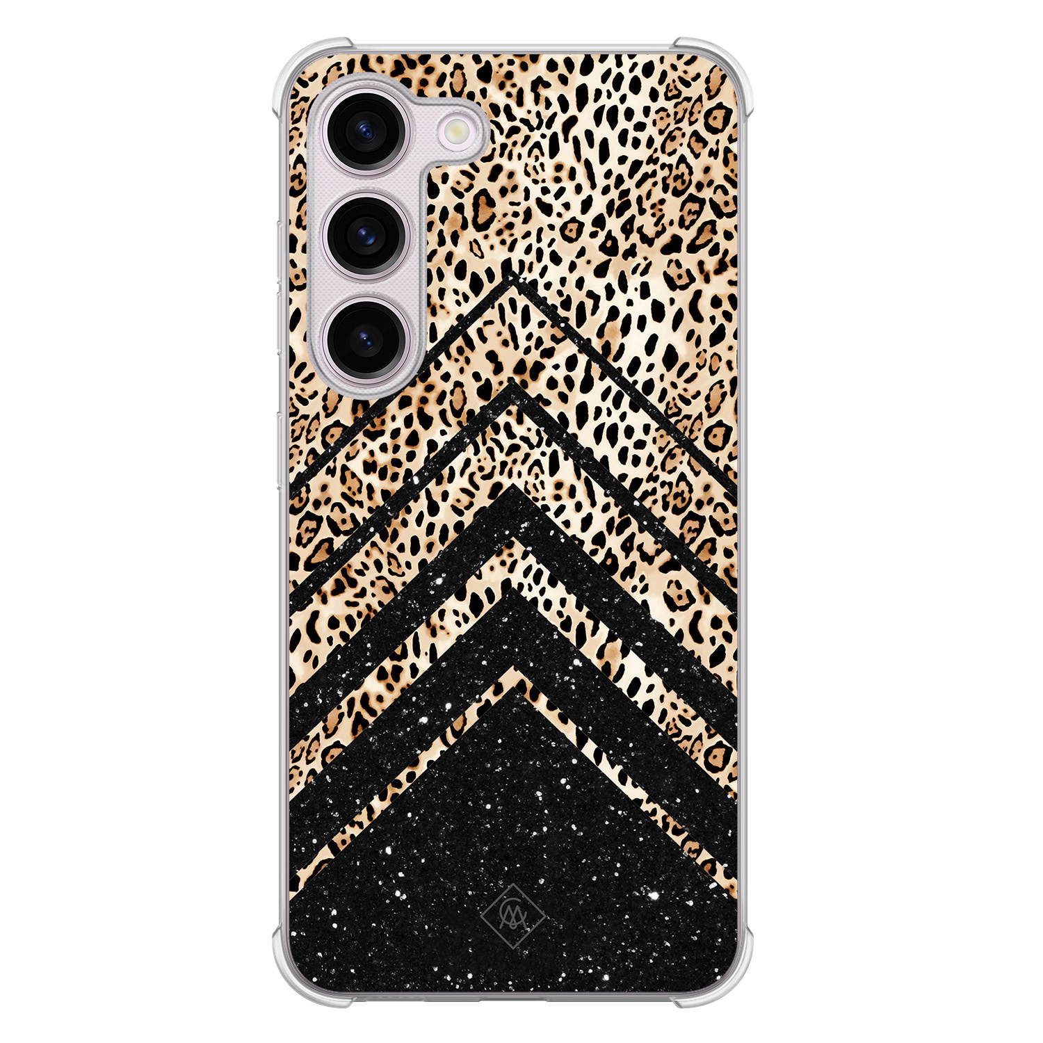 Samsung Galaxy S23 Plus shockproof hoesje Chevron luipaard