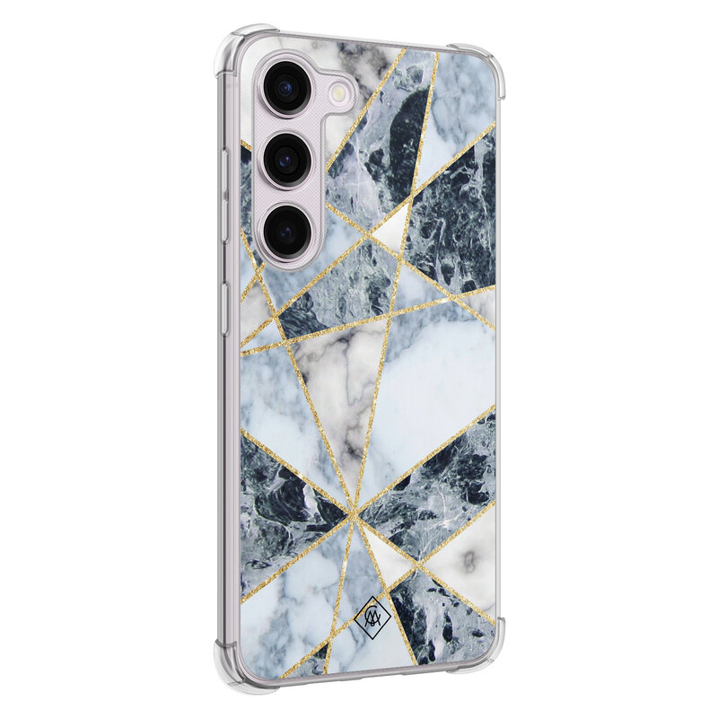 Casimoda Samsung Galaxy S23 Plus shockproof hoesje - Marmer blauw