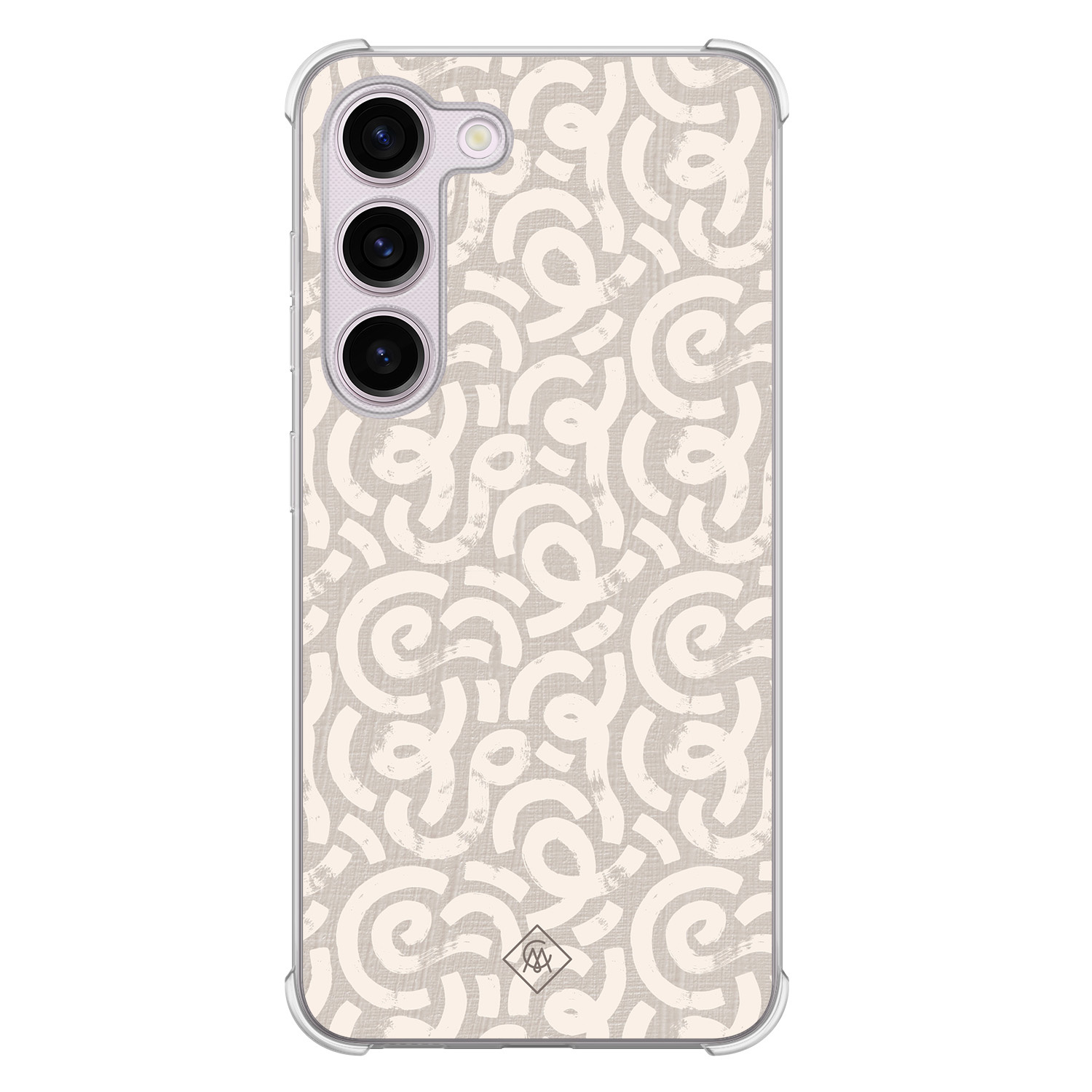 Samsung Galaxy S23 Plus shockproof hoesje - Ivory abstraction