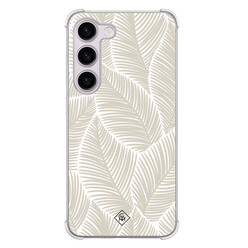 Casimoda Samsung Galaxy S23 Plus shockproof hoesje - Palmy leaves beige