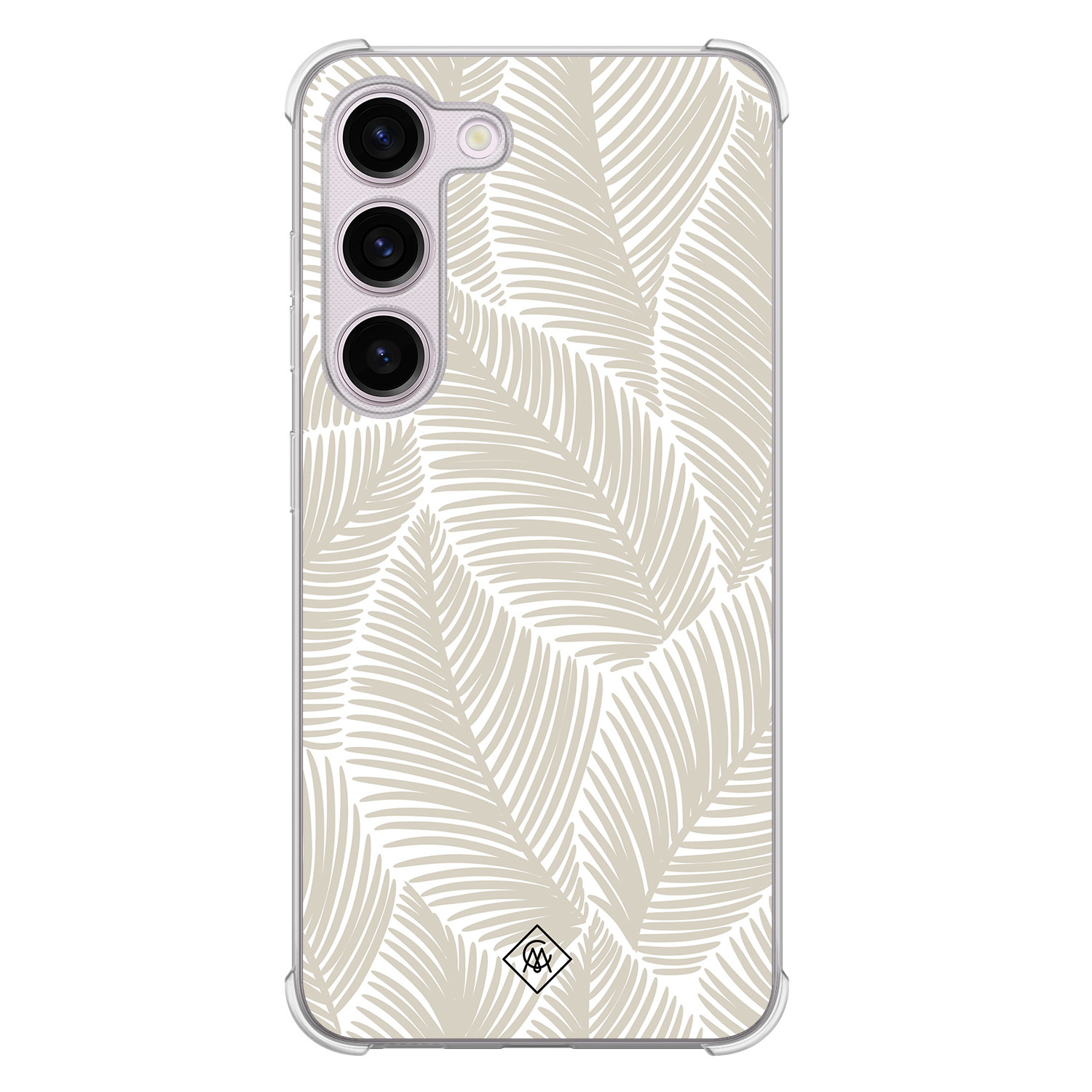 Samsung Galaxy S23 Plus shockproof hoesje - Palmy leaves beige