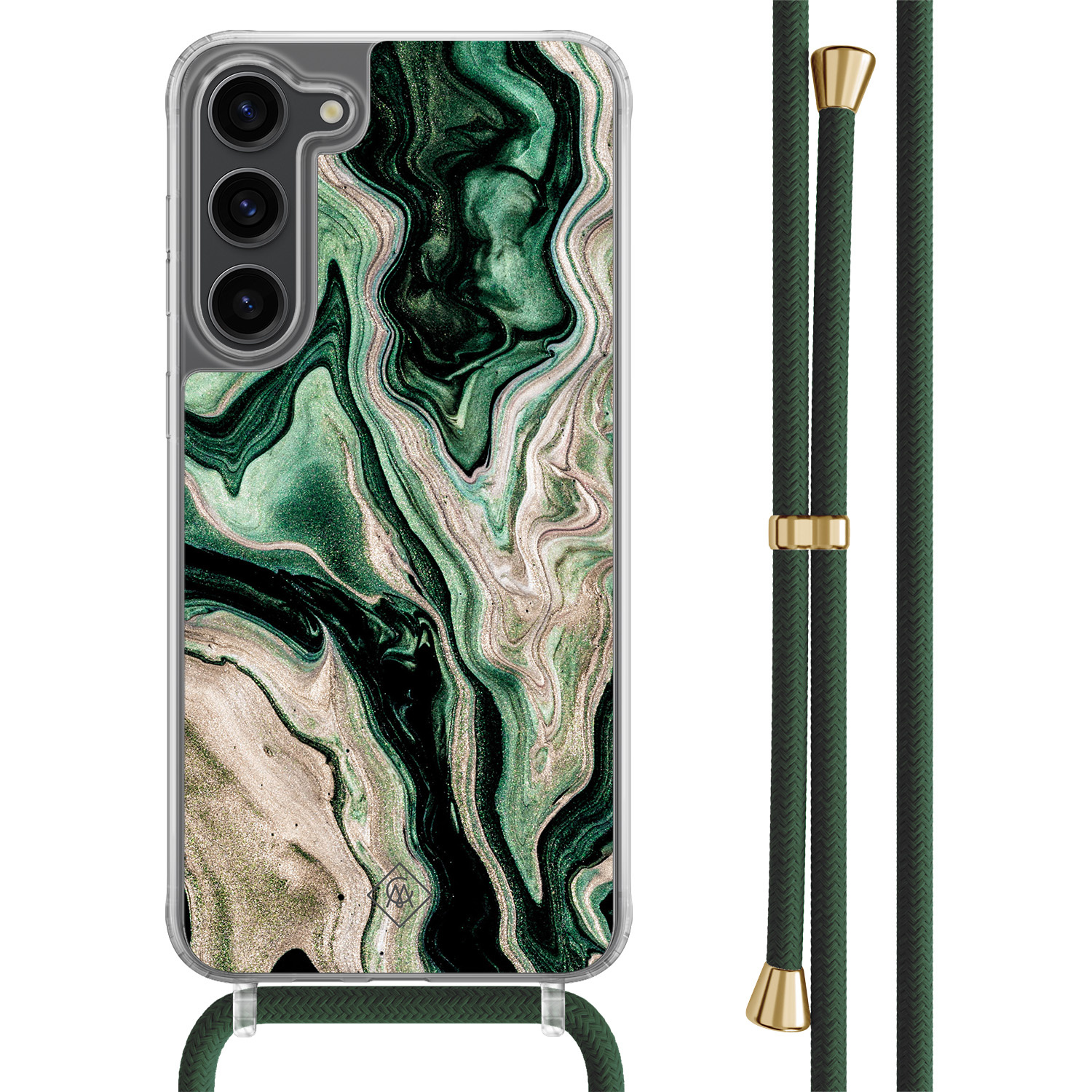 Samsung Galaxy S23 Plus hoesje met groen koord Green waves