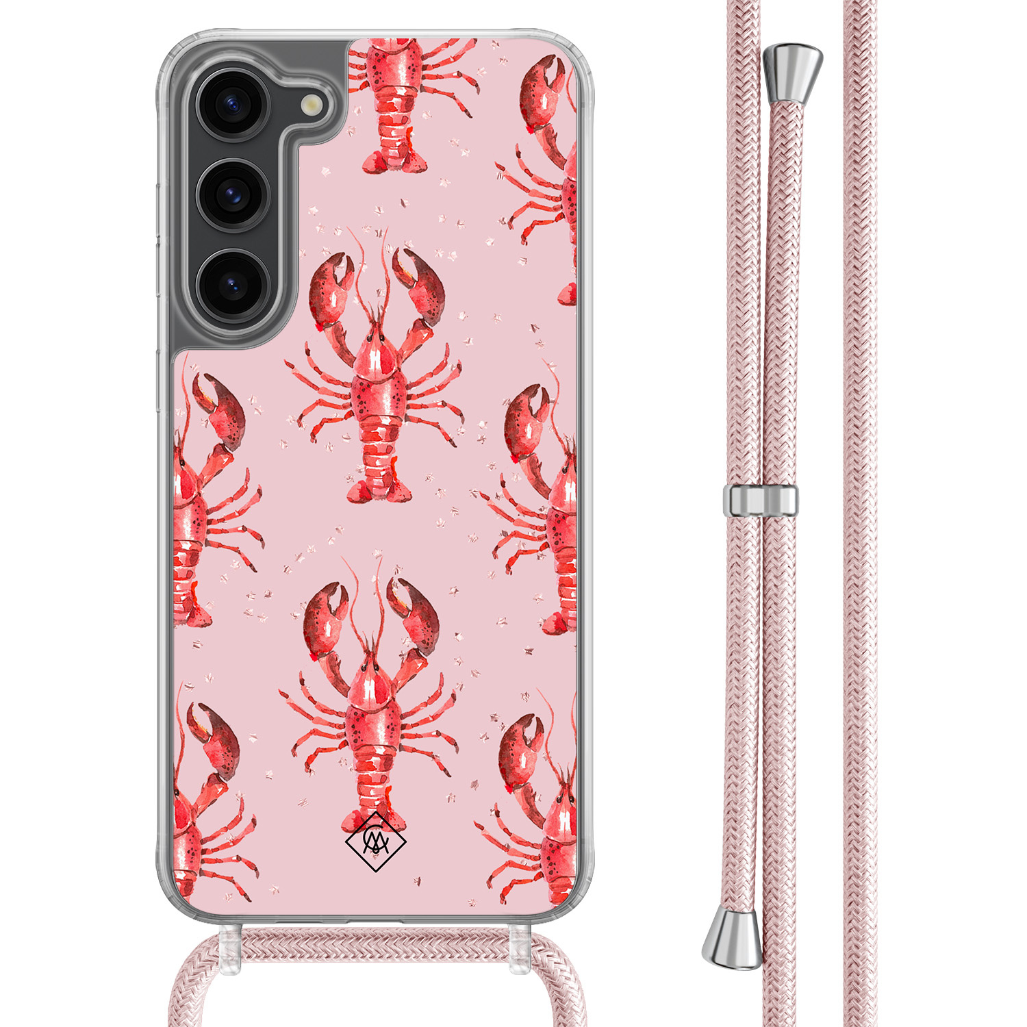 Samsung Galaxy S23 Plus hoesje met rosegoud koord - Lobster