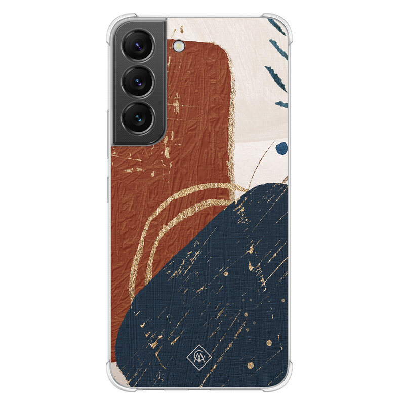 Casimoda Samsung Galaxy S22 shockproof hoesje - Abstract terracotta