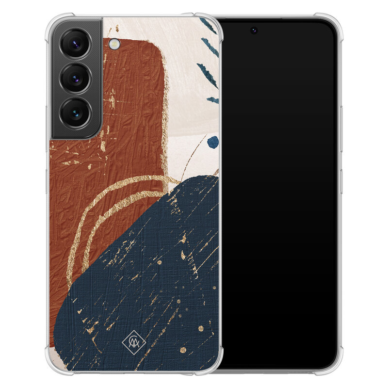 Casimoda Samsung Galaxy S22 shockproof hoesje - Abstract terracotta