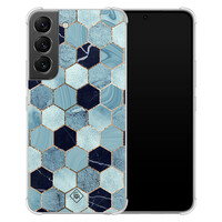 Casimoda Samsung Galaxy S22 shockproof hoesje - Blue cubes