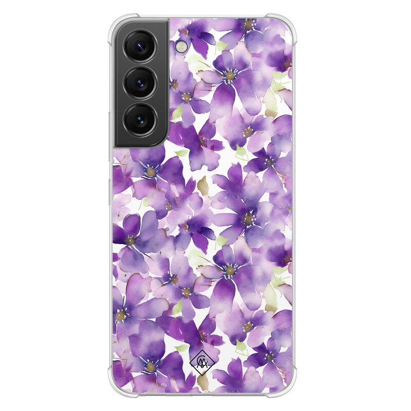 Casimoda Samsung Galaxy S22 shockproof hoesje - Floral violet