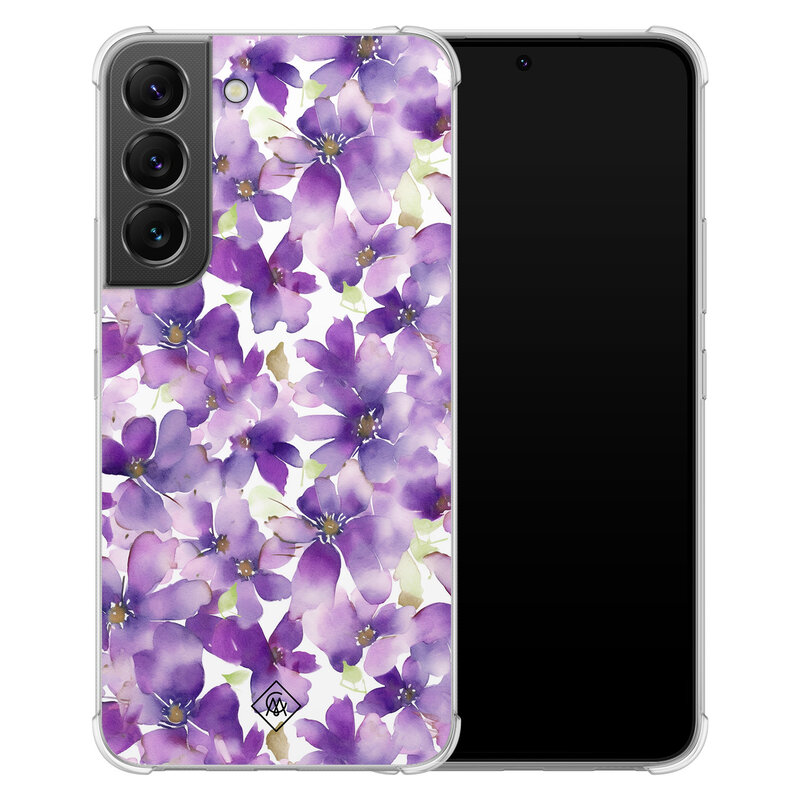 Casimoda Samsung Galaxy S22 shockproof hoesje - Floral violet