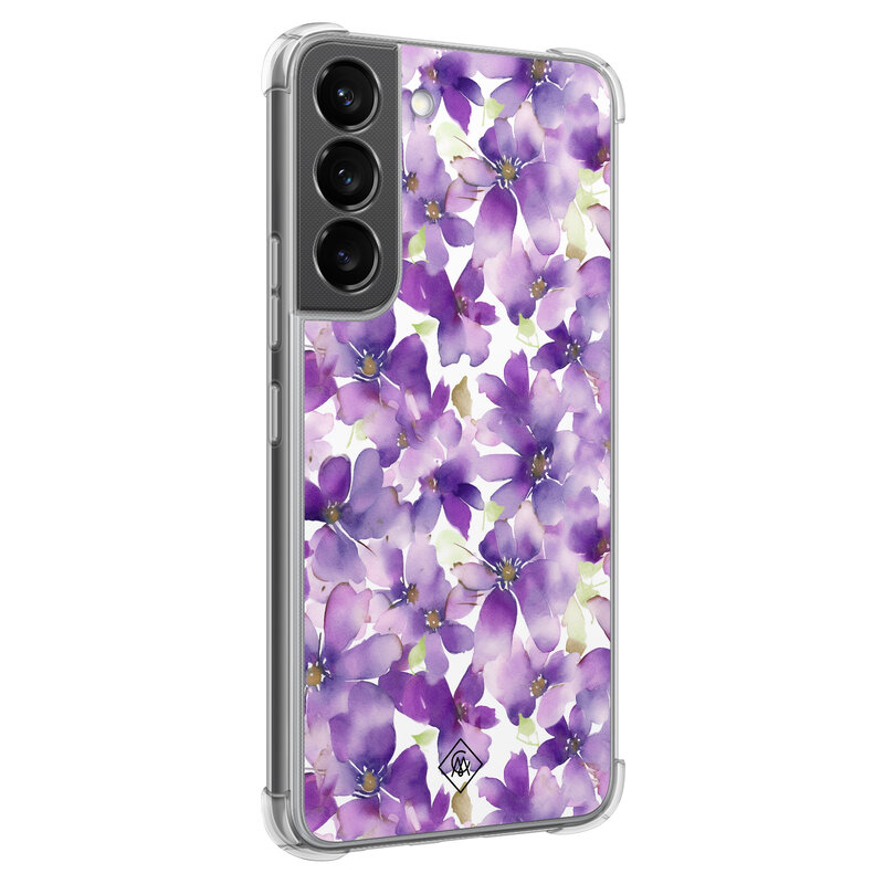 Casimoda Samsung Galaxy S22 shockproof hoesje - Floral violet
