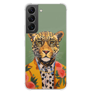 Casimoda Samsung Galaxy S22 shockproof hoesje - Luipaard hipster