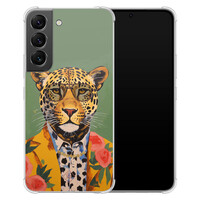 Casimoda Samsung Galaxy S22 shockproof hoesje - Luipaard hipster
