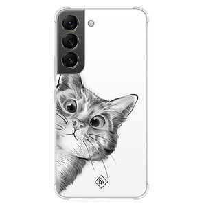 Casimoda Samsung Galaxy S22 shockproof hoesje - Kat kiekeboe