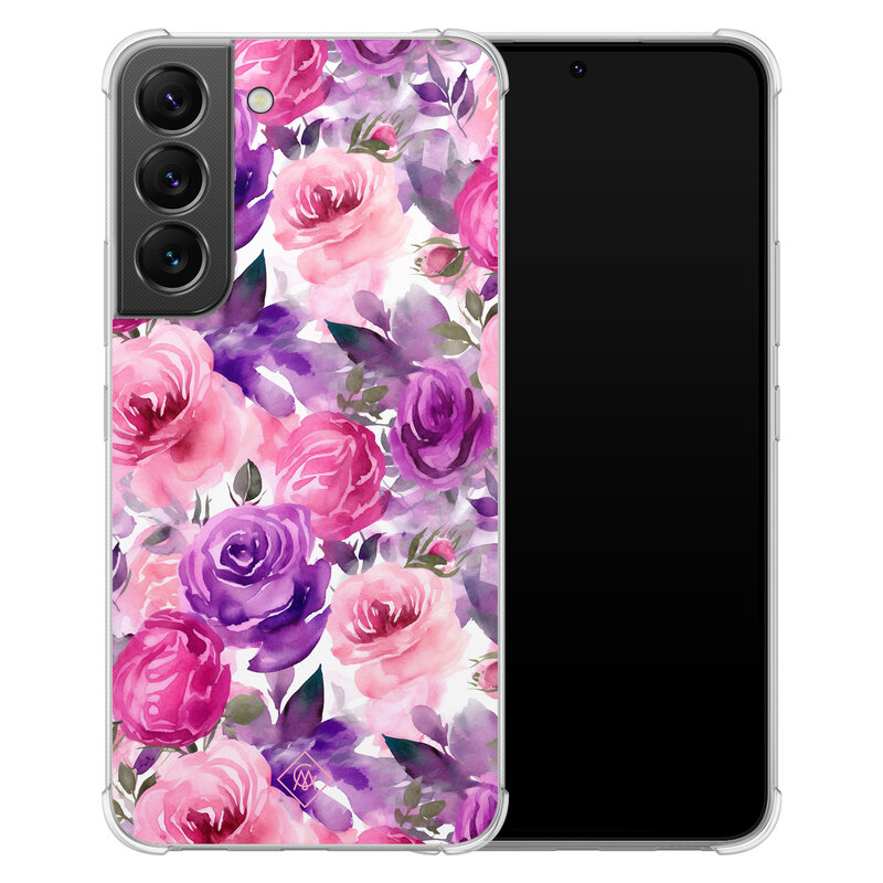Casimoda Samsung Galaxy S22 shockproof hoesje - Rosy blooms